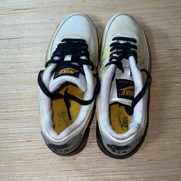 Vintage Nike Air Max 90 Summit White Black Yellow GS Size 5.5 Rare - Picture 10 of 13